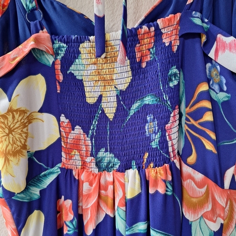 (SHELL) Moulinette Soeurs Floral Midi Dress - Blue and Pink - Picture 9 of 11